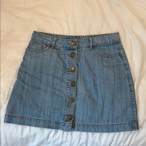 60s High Waisted Button Up Jean Skirt